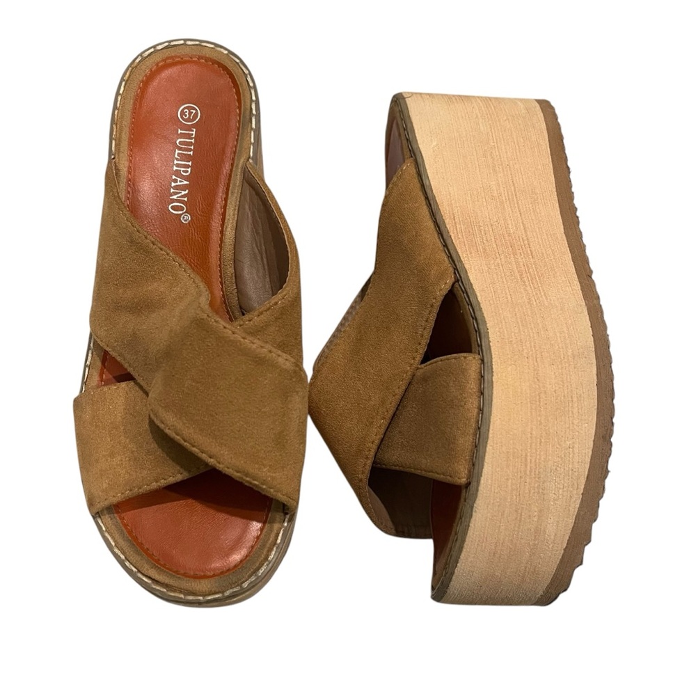 Tulipano Faux Suede Platform Sandals, Sz 37